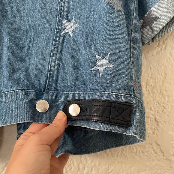 Samantha Sippos Star 'Girls Girls Girls' 1/2 Sleeve Denim Jean Jacket Medium - Picture 7 of 8